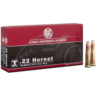 Патрон RWS кал .22 Hornet куля TMS маса 46 гр (3 г)