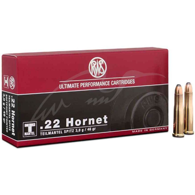 Патрон RWS кал .22 Hornet куля TMS маса 46 гр (3 г)