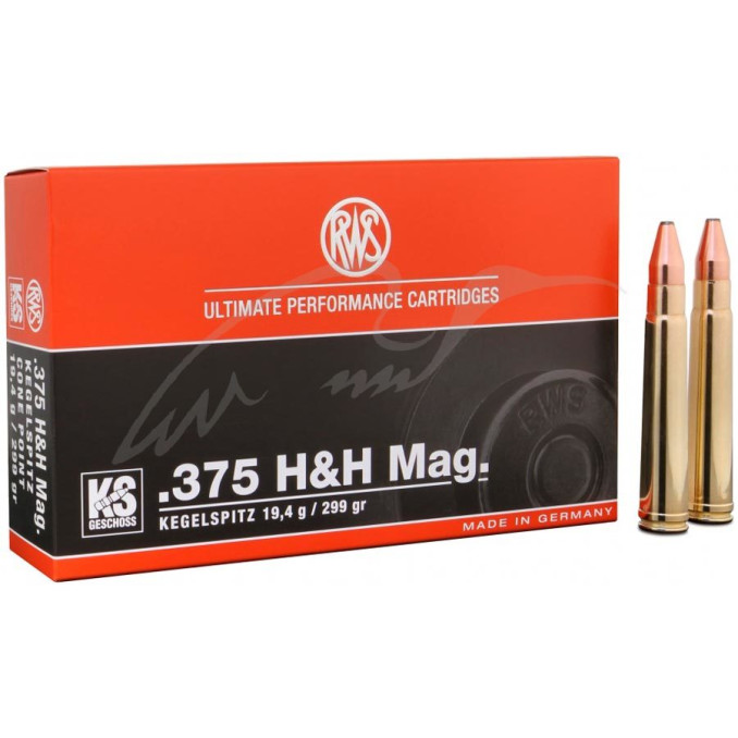 Патрон RWS кал .375 H&H Mag пуля KS масса 19.4 г