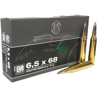 Патрон RWS кал. 6,5х68 куля EVO Green маса 6 г / 92 гран