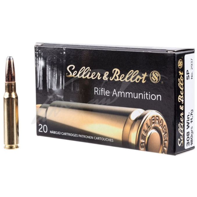 Патрон Sellier & Bellot кал. 308 Win куля SP маса 11,7 грам/ 180 гран. Поч. швидкість 748 м/с.