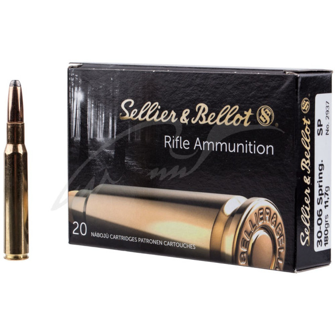 Патрон Sellier & Bellot кал. 30-06 Sprg куля SP маса 11,7 г/180 гран. Поч. швидкість 825 м/с.
