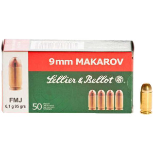 Патрон Sellier & Bellot кал. 9x18 куля FMJ маса 6,1 г