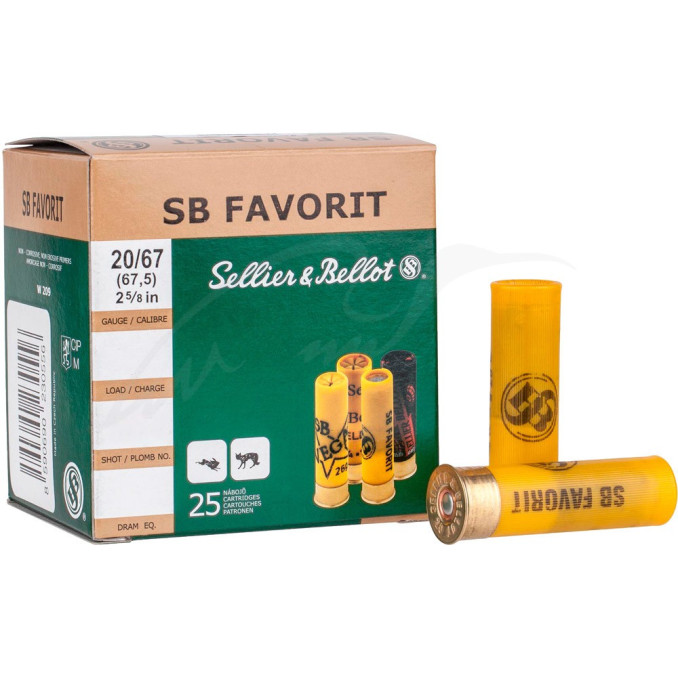 Патрон Sellier & Bellot FAVORIT кал. 20/67,5 картечь 6,83 мм навеска 28 г (без контейнера)