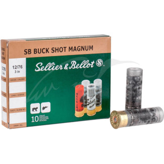 Патрон Sellier & Bellot BUCK SHOT MAGNUM кал. 12/76 картеч 7,62 мм навішування 53 г (без контейнера)