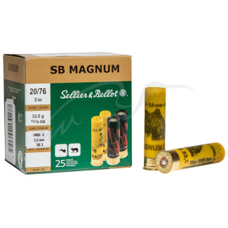 Патрон Sellier & Bellot MAGNUM кал. 20/76 дріб № 3 (3,5 мм) навішування 33,5 г