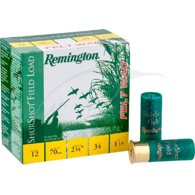 Патрон Remington Shurshot Field felt wad кал.12/70 дробь №6 (2,7 мм) навеска 32 грамма/ 1 1/8 унции. Без контейнера.
