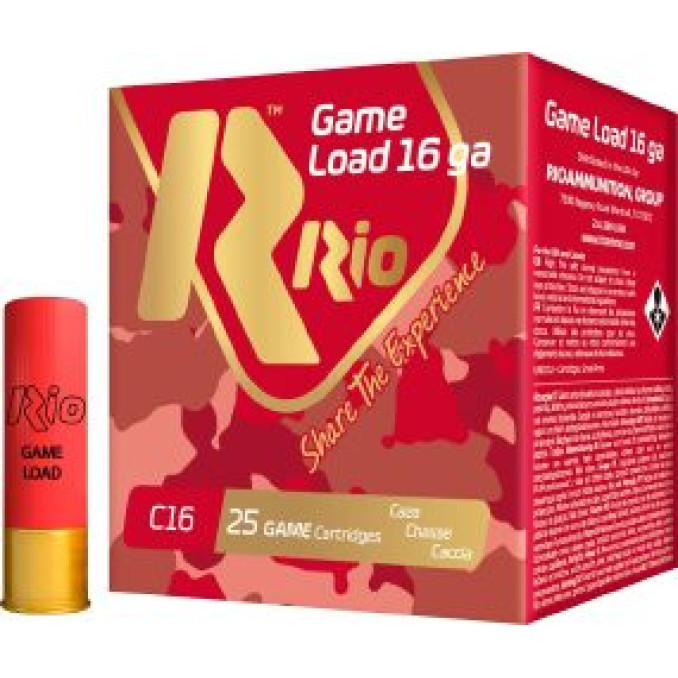 Патрон RIO Game Load C16 NEW кал. 16/70 дробь №4 (3.25 мм) навеска 28 г