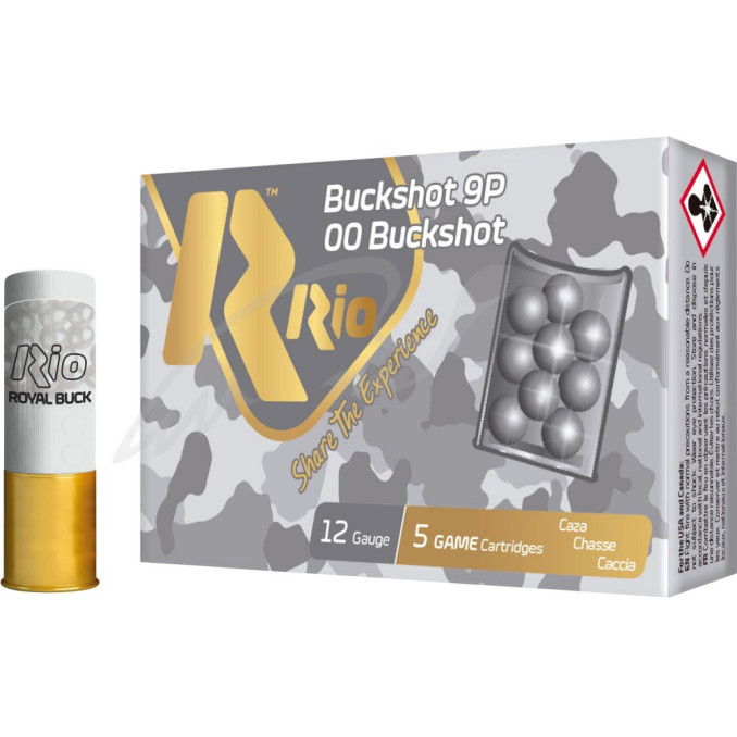 Патрон RIO Royal Buck 9P NEW кал. 12/70 картечь 8.65 мм навеска 34 г