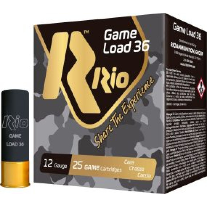 Патрон RIO Game Load-36 NEW кал. 12/70 дріб №0 (4.25 мм) навішування 36 г