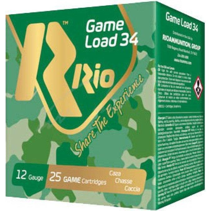 Патрон RIO GAME LOAD 34 кал. 12/70 дробь №4/0 (5 мм) навеска 34 г
