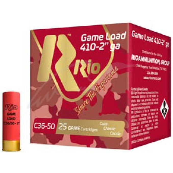 Патрон RIO Game Load кал. 410 (36-50) дріб № 4 (3.25 мм) навішування 9 г