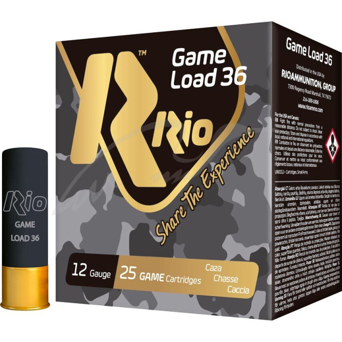 Патрон RIO Game Load-36 NEW кал. 12/70 (Rio100) дробь №2 (3.75 мм) навеска 36 г