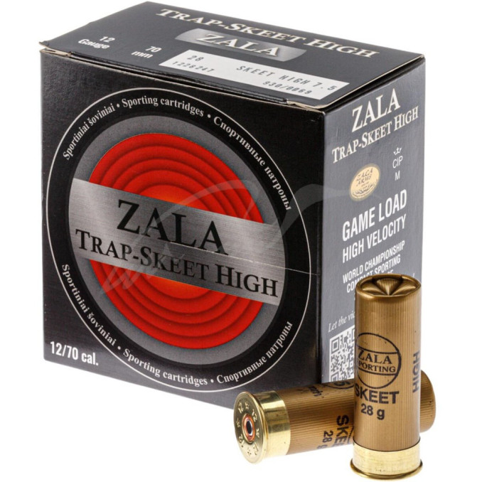 Патрон Zala Arms Skeet High кал. 12/70 дробь № 7.5 (2,4 мм) навеска 28 г