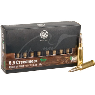 Патрон RWS кал. 6,5 Creedmoor куля Evo Green Маса 6 г/92 гран