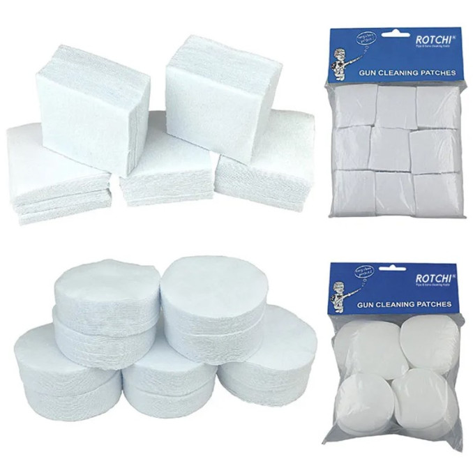 Патчи White Cotton Square and Round Cloth Gun Cleaning Pathces High Absorbed 22к ROTCHI