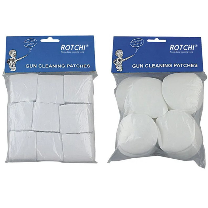 Патчи White Cotton Square and Round Cloth Gun Cleaning Pathces High Absorbed 22к ROTCHI