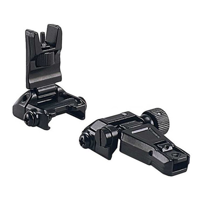Metal Low Profile Offset Flip-up Rapid Transition Back Up Front Rear Sight Iron Set Tactical Ar15 Rifle Black ROTCHI