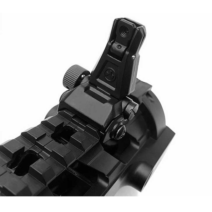 Metal Low Profile Offset Flip-up Rapid Transition Back Up Front Rear Sight Iron Set Tactical Ar15 Rifle Black ROTCHI