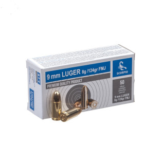 Патрони STV Scorpio 9 мм Luger 124 гран FMJ / 8 г