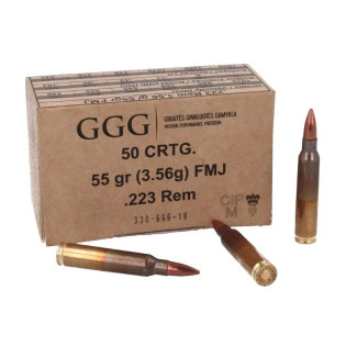 Патрон мисливський нарізний GGG кал. .223Rem 55g (3,6г.) FMJ