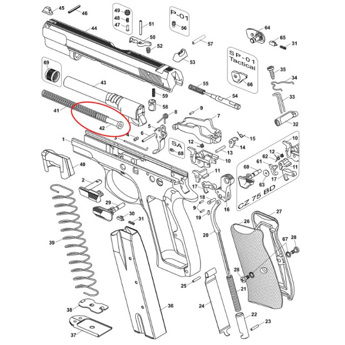 Направляюча поворотної пружини CZ 75 SP-01