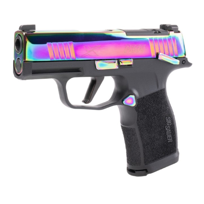 Пистолет спортивный Sig Sauer P365X 9MM, 3.1IN, RAINBOW & BLK, (2) 12RD STEEL MAG, MS, OR