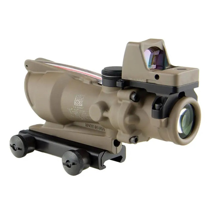 Приціл Trijicon ACOG 4x32 сітка .223 Red Chevron/RMR Type 2 3.25 MOA. FDE