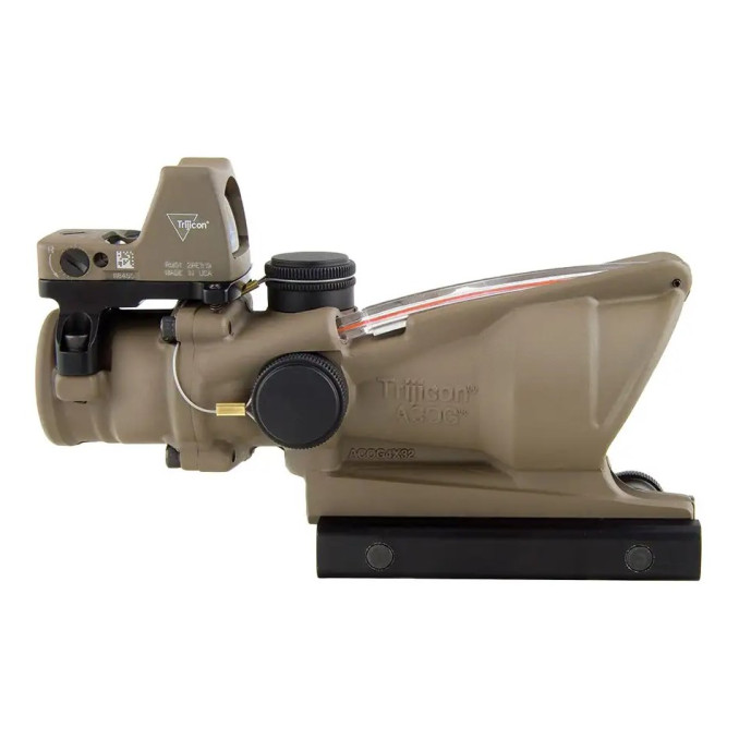 Приціл Trijicon ACOG 4x32 сітка .223 Red Chevron/RMR Type 2 3.25 MOA. FDE