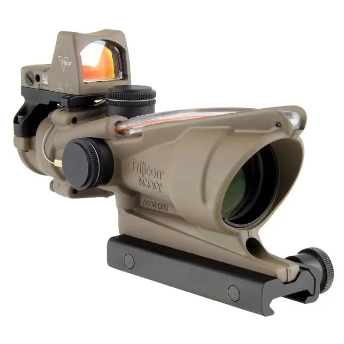 Приціл Trijicon ACOG 4x32 сітка .223 Red Chevron/RMR Type 2 3.25 MOA. FDE