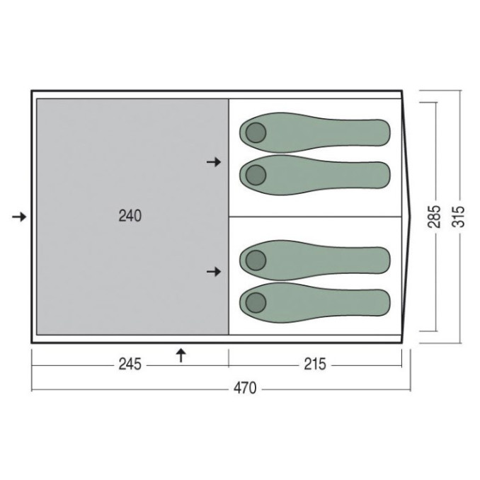 Намет Pinguin INTERVAL 4 Air Tube зелений