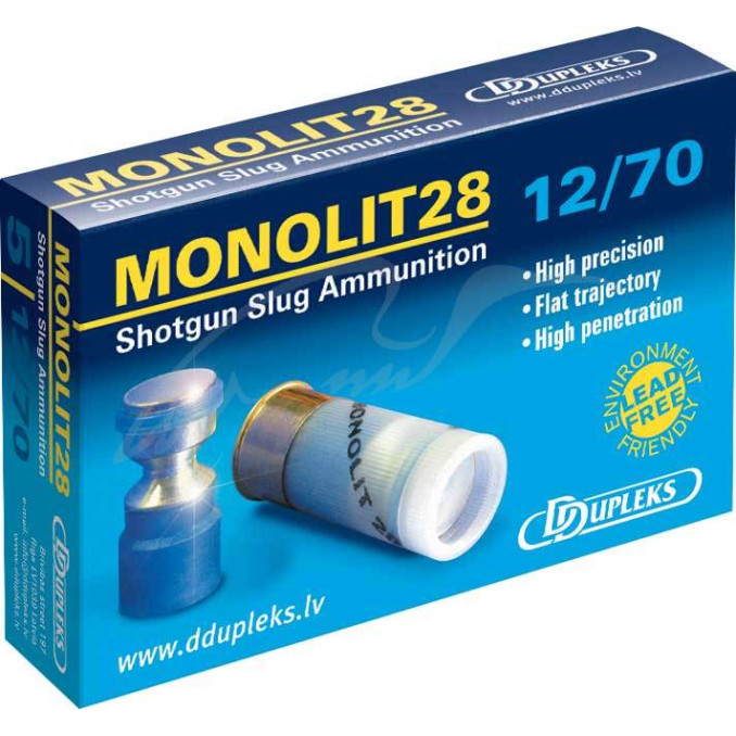 Патрон D Dupleks Monolit 28 кал. 12/70 куля Monolit маса 28,4 г