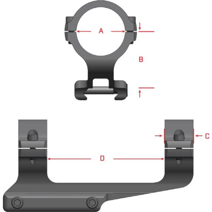 Моноблок Warne Vapor MSR Mount. d - 30 мм. Picatinny