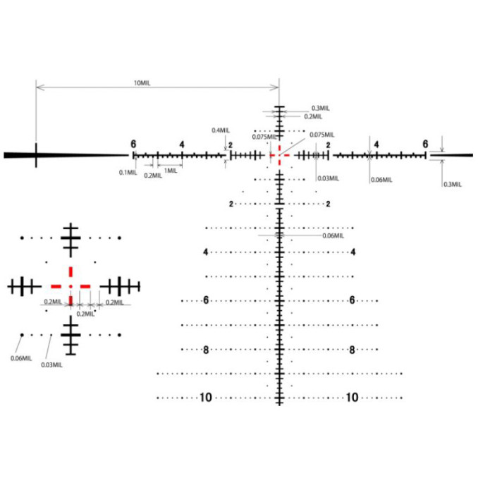 Прицел оптический March Genesis 4х-40х52 сетка FML-TR1 с подсветкой