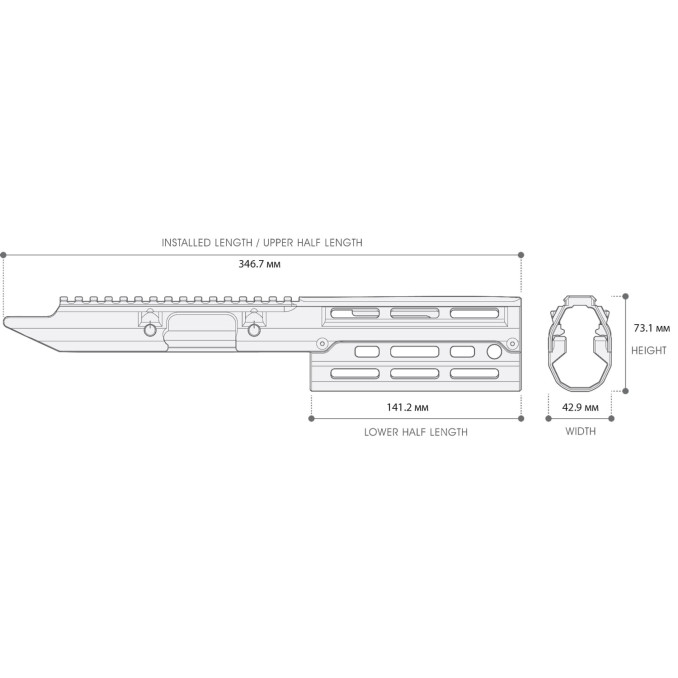 Цівка Leapers UTG PRO Monolithic M-LOK для MP5