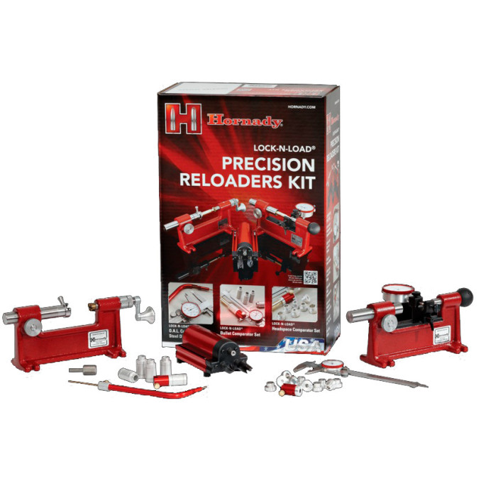 Набор инструментов Hornady Lock-N-Load Precision Reloaders Accessory Kit для подготовки гильз (триммер; компаратор пуль; измеритель OAL; набор для обработки гильз.)