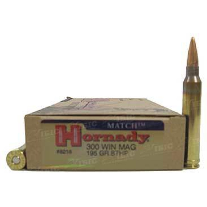 Патрон Hornady Match кал .300 Win Mag куля BTHP маса 195 гр (12.6 г)