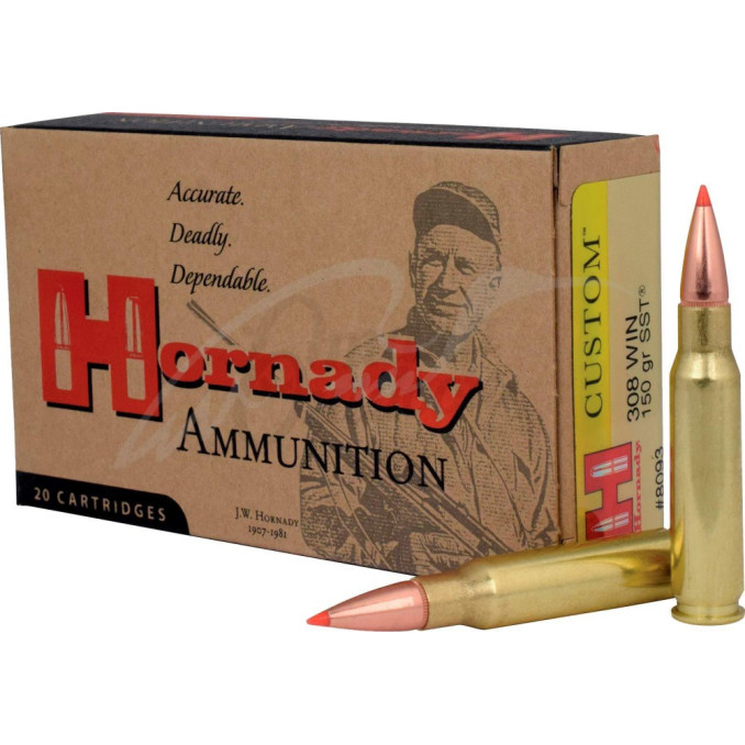 Патрон Hornady Custom Lite кал. 308 Win(7.62/51) пуля SST масса 150 гр (9.7 г)