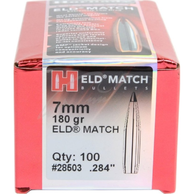 Куля Hornady ELD Match кал. 7 мм (.284) маса 180 гр (11,66 г) 100 шт