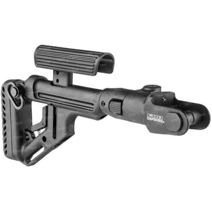 Приклад FAB Defense UAS-AKMS для Сайги складной влево с регулируемой щекой. Цвет - черный