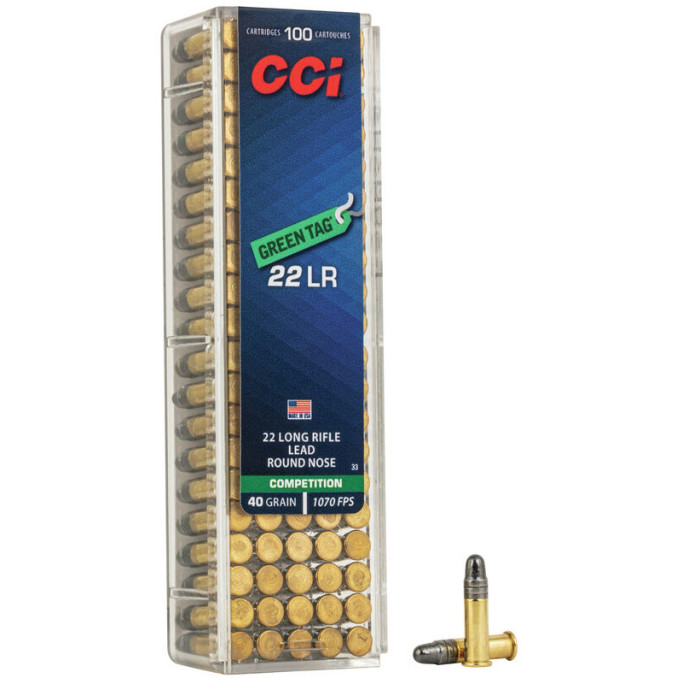 Патрон нарізний CCI Green Tag 22LR LRN 40gr (2,59 г)