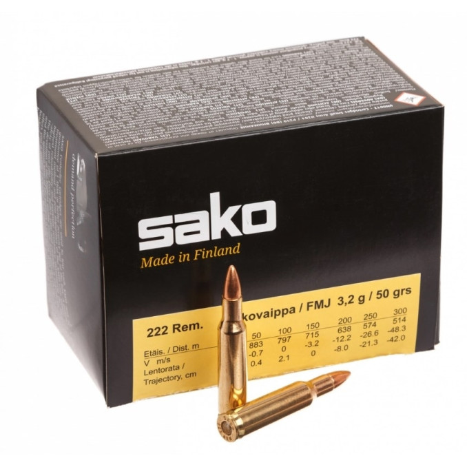 Патрон нарізний Sako Range 222 Rem FMJ 3,2 гр