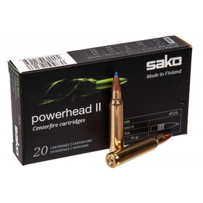 Патрон нарізний Sako Powerhead II Barnes Tipped TSX кал.223Rem 3,56гр