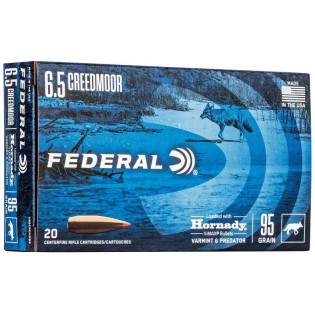 Патрон нарезной Federal Varmint HORNADY V-MAX кал.6.5 Creedmoor 95GR (6,16 г)