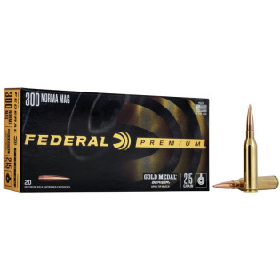 Патрон нарезной Federal Gold Medal,300 Norma Mag, 215GR (13,93 г), Berger Hybrid