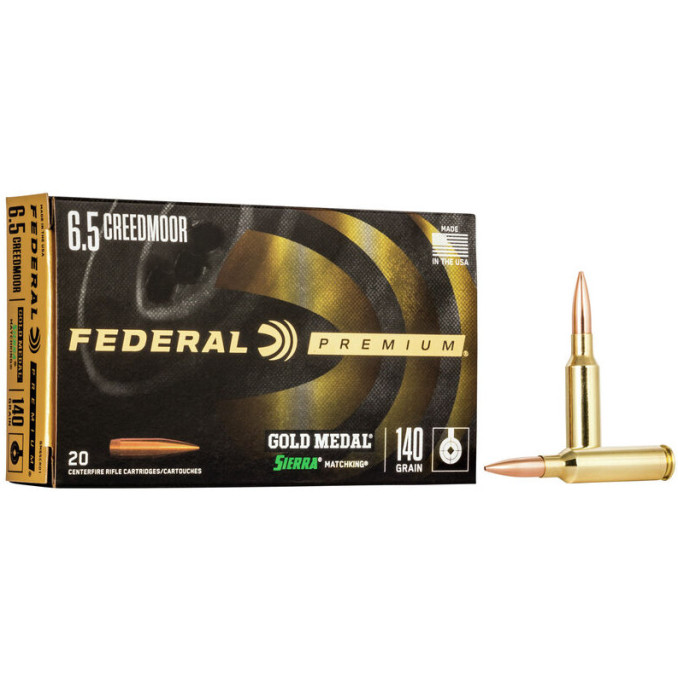 Патрон нарезной Federal Gold Medal 6.5 Creedmoor Sierra Matchking 9.07 г (140 Gr)