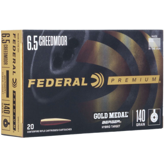 Патрон нарезной Federal Gold Medal 6.5 Creedmoor Berger Hybridtarget 9.07 г (140 Gr)