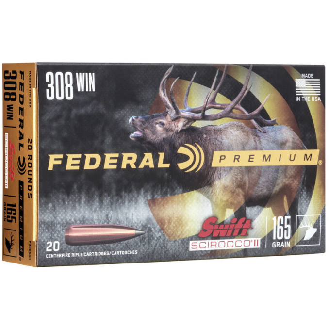 Патрон нарізний Federal Premium .308 Win Swift Scirocco 10.69 г (165 Gr)