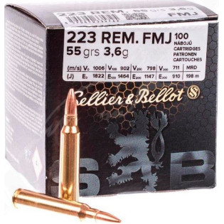 Патрон Sellier & Bellot кал .223 Rem куля FMJ 55 гр (3.6 г)