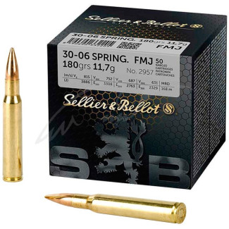 Патрон Sellier & Bellot кал. 30-06 Springfield куля FMJ маса 9,55 г/ 147 гран. Поч. швидкість 890 м/с